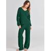 imageANRABESS Women 2 Piece Outfits Sweater Lounge Sets Long Sleeve Cable Knit Pullover and Wide Leg Pants Tracksuit Matching SetDark Green