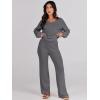 imageANRABESS Women 2 Piece Outfits Sweater Lounge Sets Long Sleeve Cable Knit Pullover and Wide Leg Pants Tracksuit Matching SetDeep Grey