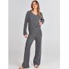 imageANRABESS Women 2 Piece Outfits Sweater Lounge Sets Long Sleeve Cable Knit Pullover and Wide Leg Pants Tracksuit Matching SetDeep Grey