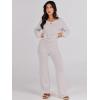 imageANRABESS Women 2 Piece Outfits Sweater Lounge Sets Long Sleeve Cable Knit Pullover and Wide Leg Pants Tracksuit Matching SetGrey