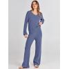 imageANRABESS Women 2 Piece Outfits Sweater Lounge Sets Long Sleeve Cable Knit Pullover and Wide Leg Pants Tracksuit Matching SetGrey Blue