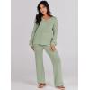 imageANRABESS Women 2 Piece Outfits Sweater Lounge Sets Long Sleeve Cable Knit Pullover and Wide Leg Pants Tracksuit Matching SetMint Green