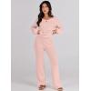 imageANRABESS Women 2 Piece Outfits Sweater Lounge Sets Long Sleeve Cable Knit Pullover and Wide Leg Pants Tracksuit Matching SetPink
