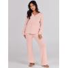 imageANRABESS Women 2 Piece Outfits Sweater Lounge Sets Long Sleeve Cable Knit Pullover and Wide Leg Pants Tracksuit Matching SetPink