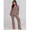 imageANRABESS Women 2 Piece Outfits Sweater Lounge Sets Long Sleeve Cable Knit Pullover and Wide Leg Pants Tracksuit Matching SetPink Almond