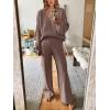imageANRABESS Women 2 Piece Outfits Sweater Lounge Sets Long Sleeve Cable Knit Pullover and Wide Leg Pants Tracksuit Matching SetPink Almond
