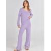 imageANRABESS Women 2 Piece Outfits Sweater Lounge Sets Long Sleeve Cable Knit Pullover and Wide Leg Pants Tracksuit Matching SetPurple