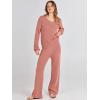 imageANRABESS Women 2 Piece Outfits Sweater Lounge Sets Long Sleeve Cable Knit Pullover and Wide Leg Pants Tracksuit Matching SetRust