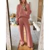imageANRABESS Women 2 Piece Outfits Sweater Lounge Sets Long Sleeve Cable Knit Pullover and Wide Leg Pants Tracksuit Matching SetRust