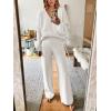 imageANRABESS Women 2 Piece Outfits Sweater Lounge Sets Long Sleeve Cable Knit Pullover and Wide Leg Pants Tracksuit Matching SetWhite
