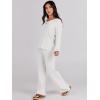 imageANRABESS Women 2 Piece Outfits Sweater Lounge Sets Long Sleeve Cable Knit Pullover and Wide Leg Pants Tracksuit Matching SetWhite