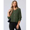 imageANRABESS Women Cardigan Sweater Dressy Casual Classic Long Sleeve Crew Neck Button Down Tweed Knit Jacket 2025 Fall OutfitsArmy Green
