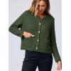 imageANRABESS Women Cardigan Sweater Dressy Casual Classic Long Sleeve Crew Neck Button Down Tweed Knit Jacket 2025 Fall OutfitsArmy Green