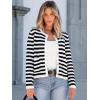 imageANRABESS Women Cardigan Sweater Dressy Casual Classic Long Sleeve Crew Neck Button Down Tweed Knit Jacket 2025 Fall OutfitsBlack White Strip