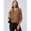 imageANRABESS Women Cardigan Sweater Dressy Casual Classic Long Sleeve Crew Neck Button Down Tweed Knit Jacket 2025 Fall OutfitsBrown