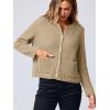 imageANRABESS Women Cardigan Sweater Dressy Casual Classic Long Sleeve Crew Neck Button Down Tweed Knit Jacket 2025 Fall OutfitsKhaki
