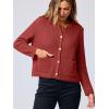 imageANRABESS Women Cardigan Sweater Dressy Casual Classic Long Sleeve Crew Neck Button Down Tweed Knit Jacket 2025 Fall OutfitsOrange Red