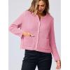 imageANRABESS Women Cardigan Sweater Dressy Casual Classic Long Sleeve Crew Neck Button Down Tweed Knit Jacket 2025 Fall OutfitsPink