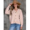 imageANRABESS Women Cardigan Sweaters 2024 Fall Oversized Button Open Front Knit Lightweight Cardigans Fall Outfits OuterwearPink