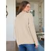 imageANRABESS Women Casual Long Sleeve Mock Funnel Neck Knit Pullover Sweater Top 2025 Fall Fashion Outfits with Exposed SeamAlmond