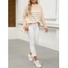 imageANRABESS Women Casual Long Sleeve Mock Funnel Neck Knit Pullover Sweater Top 2025 Fall Fashion Outfits with Exposed SeamAlmond White Stripes