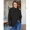 imageANRABESS Women Casual Long Sleeve Mock Funnel Neck Knit Pullover Sweater Top 2025 Fall Fashion Outfits with Exposed SeamBlack