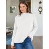 imageANRABESS Women Casual Long Sleeve Mock Funnel Neck Knit Pullover Sweater Top 2025 Fall Fashion Outfits with Exposed SeamCream White