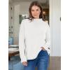 imageANRABESS Women Casual Long Sleeve Mock Funnel Neck Knit Pullover Sweater Top 2025 Fall Fashion Outfits with Exposed SeamCream White