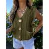 imageANRABESS Women Chunky Knit Sweater Vest Button Down Casual Sleeveless Cardigan with Pockets Spring Trendy Outfits 2025Army Green