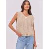 imageANRABESS Women Chunky Knit Sweater Vest Button Down Casual Sleeveless Cardigan with Pockets Spring Trendy Outfits 2025Beige