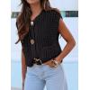 imageANRABESS Women Chunky Knit Sweater Vest Button Down Casual Sleeveless Cardigan with Pockets Spring Trendy Outfits 2025Black