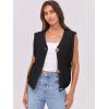 imageANRABESS Women Chunky Knit Sweater Vest Button Down Casual Sleeveless Cardigan with Pockets Spring Trendy Outfits 2025Black