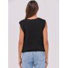 imageANRABESS Women Chunky Knit Sweater Vest Button Down Casual Sleeveless Cardigan with Pockets Spring Trendy Outfits 2025Black