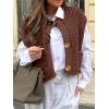 imageANRABESS Women Chunky Knit Sweater Vest Button Down Casual Sleeveless Cardigan with Pockets Spring Trendy Outfits 2025Coffee