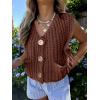 imageANRABESS Women Chunky Knit Sweater Vest Button Down Casual Sleeveless Cardigan with Pockets Spring Trendy Outfits 2025Coffee