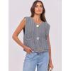 imageANRABESS Women Chunky Knit Sweater Vest Button Down Casual Sleeveless Cardigan with Pockets Spring Trendy Outfits 2025Gray