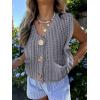 imageANRABESS Women Chunky Knit Sweater Vest Button Down Casual Sleeveless Cardigan with Pockets Spring Trendy Outfits 2025Gray