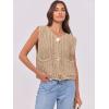 imageANRABESS Women Chunky Knit Sweater Vest Button Down Casual Sleeveless Cardigan with Pockets Spring Trendy Outfits 2025Khaki