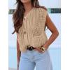 imageANRABESS Women Chunky Knit Sweater Vest Button Down Casual Sleeveless Cardigan with Pockets Spring Trendy Outfits 2025Khaki