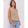 imageANRABESS Women Chunky Knit Sweater Vest Button Down Casual Sleeveless Cardigan with Pockets Spring Trendy Outfits 2025Khaki