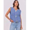 imageANRABESS Women Chunky Knit Sweater Vest Button Down Casual Sleeveless Cardigan with Pockets Spring Trendy Outfits 2025Light Blue