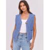 imageANRABESS Women Chunky Knit Sweater Vest Button Down Casual Sleeveless Cardigan with Pockets Spring Trendy Outfits 2025Light Blue