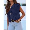 imageANRABESS Women Chunky Knit Sweater Vest Button Down Casual Sleeveless Cardigan with Pockets Spring Trendy Outfits 2025Navy Blue