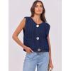 imageANRABESS Women Chunky Knit Sweater Vest Button Down Casual Sleeveless Cardigan with Pockets Spring Trendy Outfits 2025Navy Blue