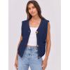 imageANRABESS Women Chunky Knit Sweater Vest Button Down Casual Sleeveless Cardigan with Pockets Spring Trendy Outfits 2025Navy Blue
