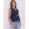 imageANRABESS Women Chunky Knit Sweater Vest Button Down Casual Sleeveless Cardigan with Pockets Spring Trendy Outfits 2025Navy Blue