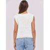 imageANRABESS Women Chunky Knit Sweater Vest Button Down Casual Sleeveless Cardigan with Pockets Spring Trendy Outfits 2025White