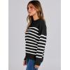 imageANRABESS Women Fall Fashion Sweaters Striped Long Sleeve Crewneck Loose Fit Cozy Knit Trendy Pullover Sweater TopsBlack White Stripe