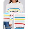 imageANRABESS Women Fall Fashion Sweaters Striped Long Sleeve Crewneck Loose Fit Cozy Knit Trendy Pullover Sweater TopsRainbow