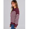 imageANRABESS Women Fall Fashion Sweaters Striped Long Sleeve Crewneck Loose Fit Cozy Knit Trendy Pullover Sweater TopsRed White Stripe
